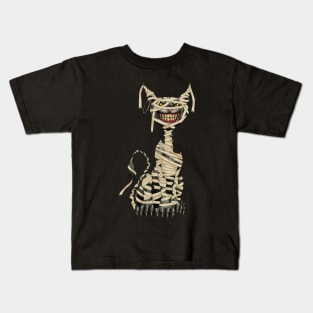 Black Cat Mummy Halloween Kids T-Shirt